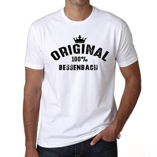 Bessenbach 100% German City White Mens Short Sleeve Round Neck T-Shirt 00001 - Casual