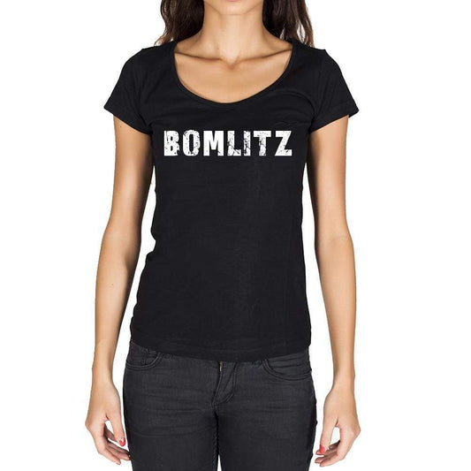 Bomlitz German Cities Black Womens Short Sleeve Round Neck T-Shirt 00002 - Casual
