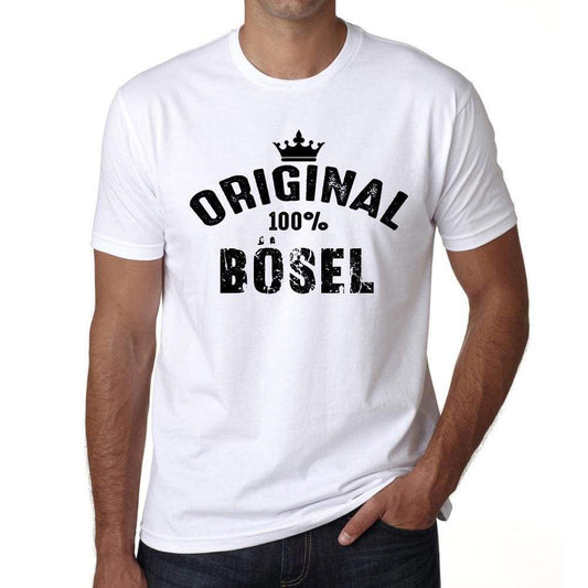 Bösel 100% German City White Mens Short Sleeve Round Neck T-Shirt 00001 - Casual