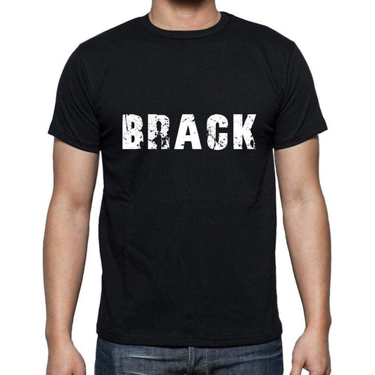 Brack Mens Short Sleeve Round Neck T-Shirt 5 Letters Black Word 00006 - Casual