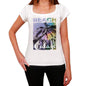 Calayo Beach Name Palm White Womens Short Sleeve Round Neck T-Shirt 00287 - White / Xs - Casual