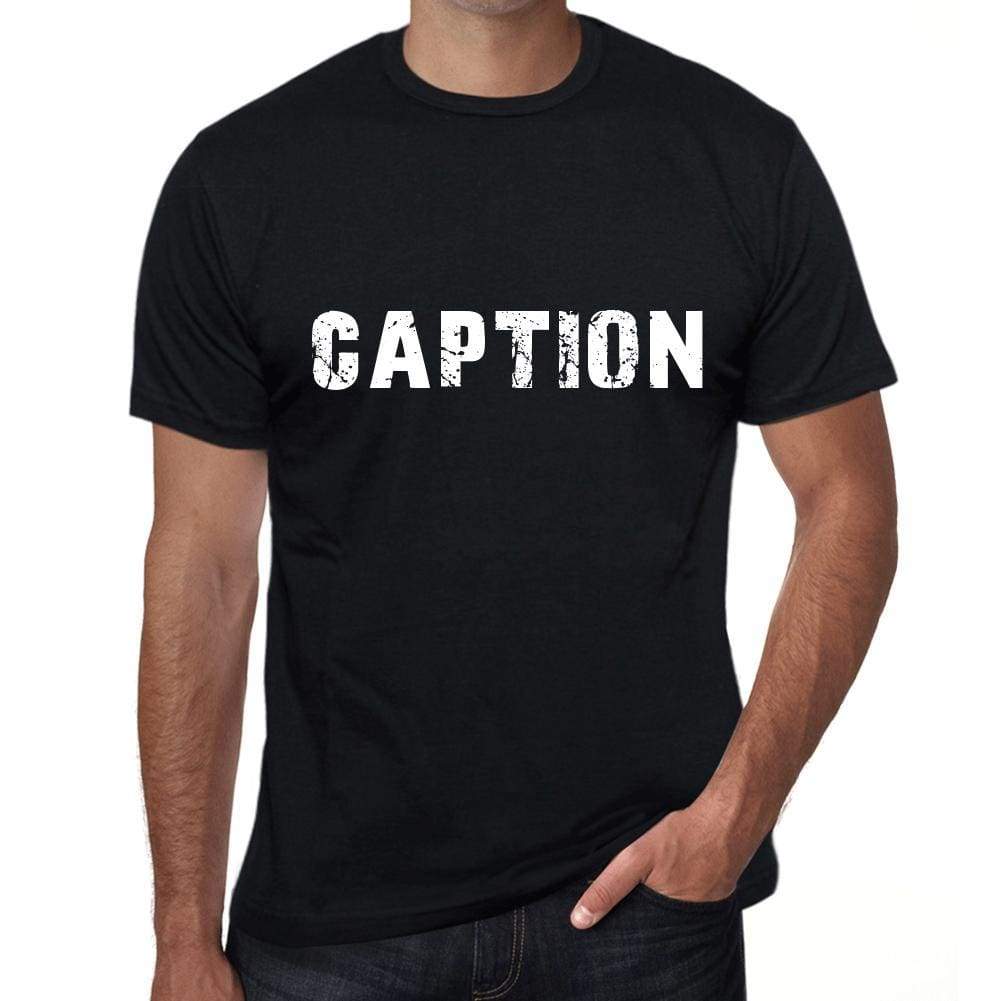 Caption Mens Vintage T Shirt Black Birthday Gift 00555 - Black / Xs - Casual