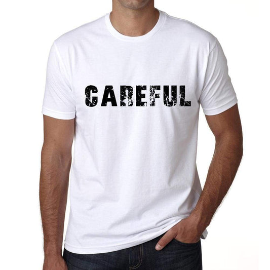Careful Mens T Shirt White Birthday Gift 00552 - White / Xs - Casual