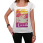Carilo Escape To Paradise Womens Short Sleeve Round Neck T-Shirt 00280 - White / Xs - Casual