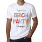 Casapsapan, Beach Party, White, <span>Men's</span> <span><span>Short Sleeve</span></span> <span>Round Neck</span> T-shirt 00279 - ULTRABASIC