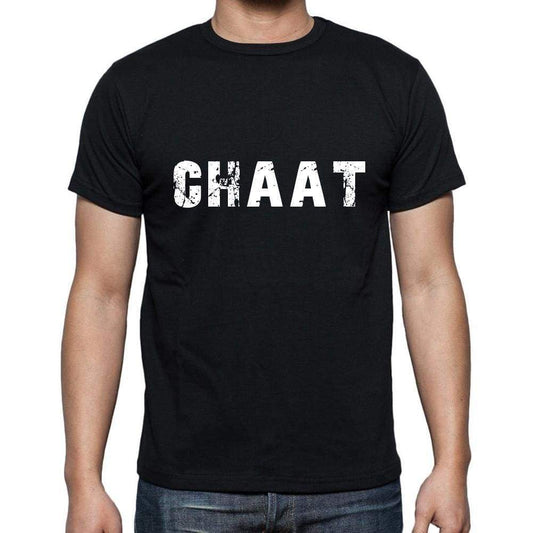 Chaat Mens Short Sleeve Round Neck T-Shirt 5 Letters Black Word 00006 - Casual