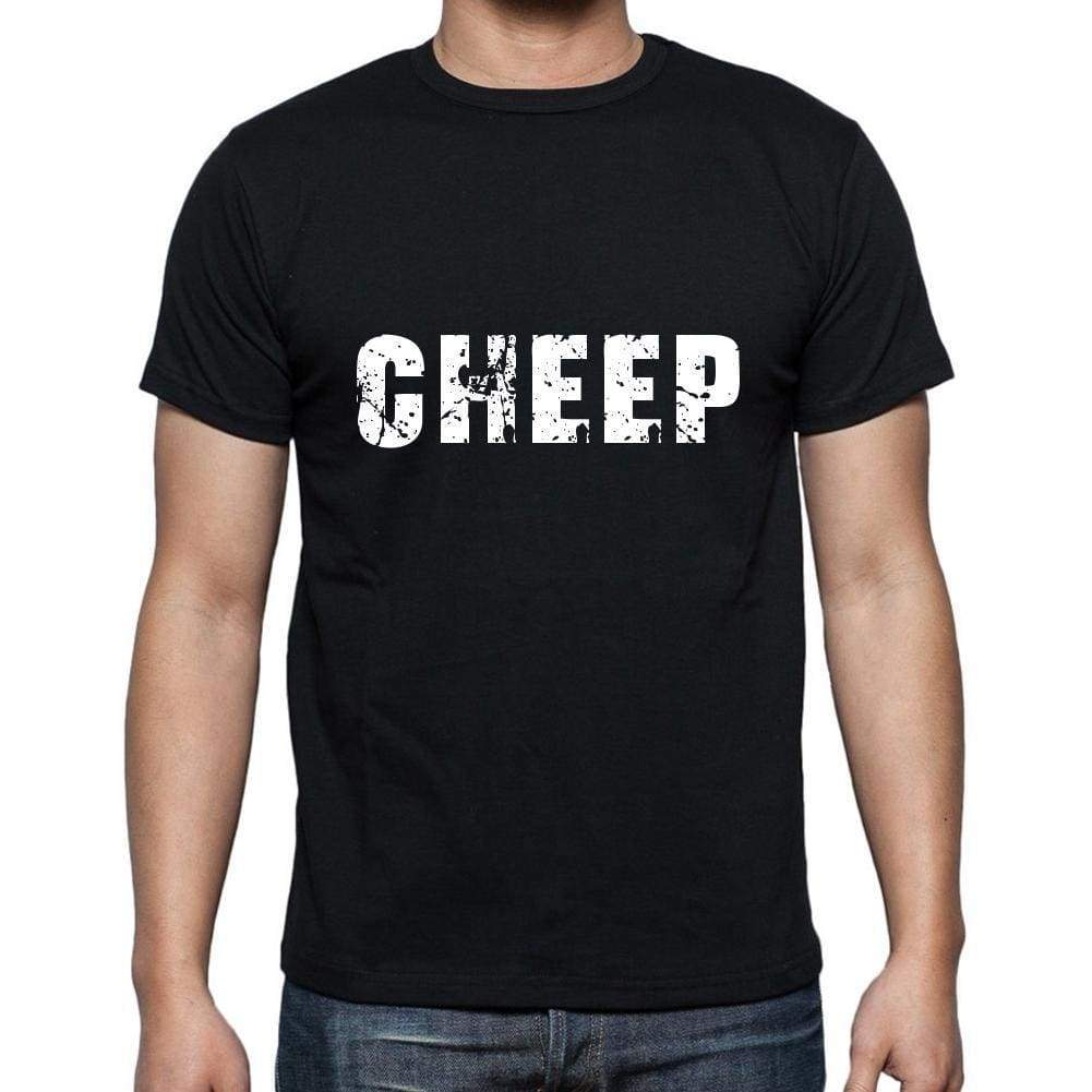 Cheep Mens Short Sleeve Round Neck T-Shirt 5 Letters Black Word 00006 - Casual