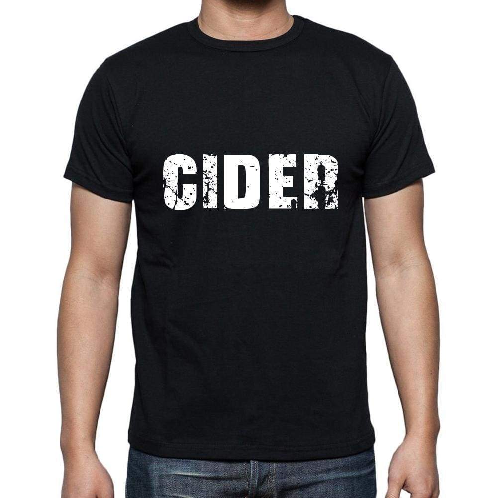Cider Mens Short Sleeve Round Neck T-Shirt 5 Letters Black Word 00006 - Casual