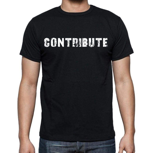 Contribute Mens Short Sleeve Round Neck T-Shirt Black T-Shirt En