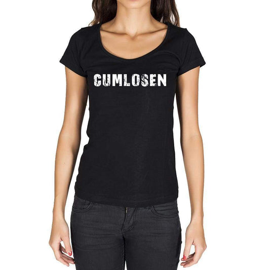Cumlosen German Cities Black Womens Short Sleeve Round Neck T-Shirt 00002 - Casual
