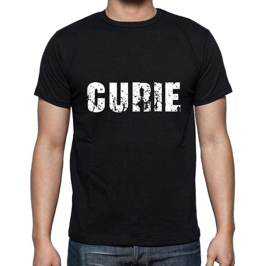 Curie Mens Short Sleeve Round Neck T-Shirt 5 Letters Black Word 00006 - Casual