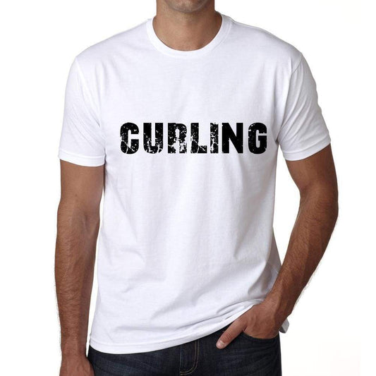 Curling Mens T Shirt White Birthday Gift 00552 - White / Xs - Casual