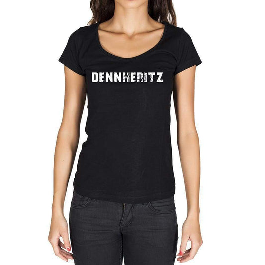 Dennheritz German Cities Black Womens Short Sleeve Round Neck T-Shirt 00002 - Casual