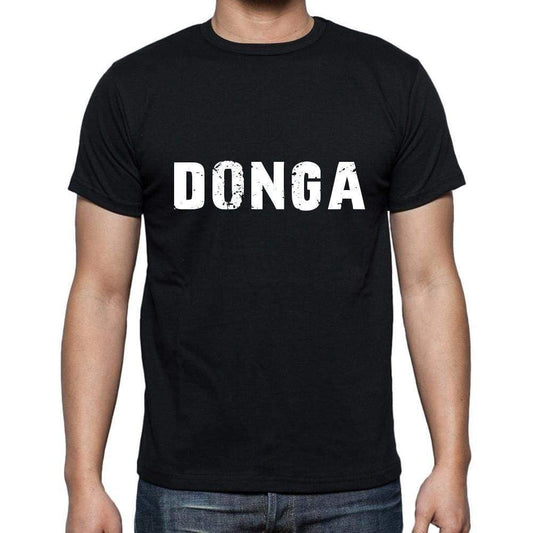 Donga Mens Short Sleeve Round Neck T-Shirt 5 Letters Black Word 00006 - Casual