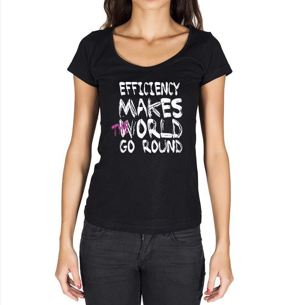Efficiency World Goes Round Womens Short Sleeve Round Neck T-Shirt 00081 - Black / Xs - Casual