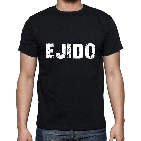 Ejido Mens Short Sleeve Round Neck T-Shirt 5 Letters Black Word 00006 - Casual