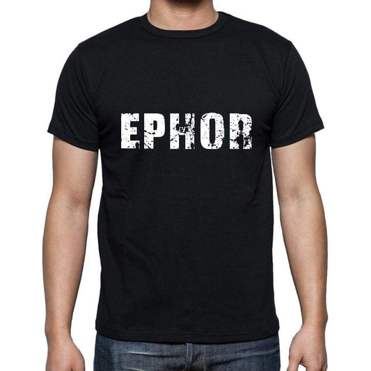 Ephor Mens Short Sleeve Round Neck T-Shirt 5 Letters Black Word 00006 - Casual