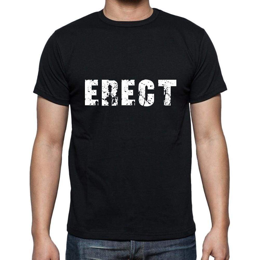 Erect Mens Short Sleeve Round Neck T-Shirt 5 Letters Black Word 00006 - Casual