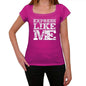 Express Like Me Pink Womens Short Sleeve Round Neck T-Shirt 00053 - Pink / Xs - Casual