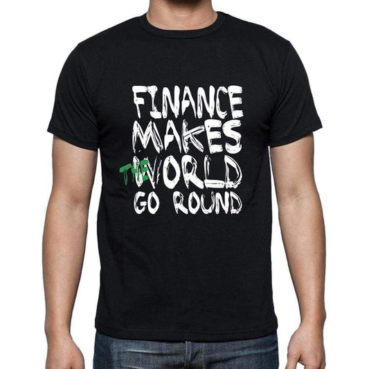 Finance World Goes Round Mens Short Sleeve Round Neck T-Shirt 00082 - Black / S - Casual