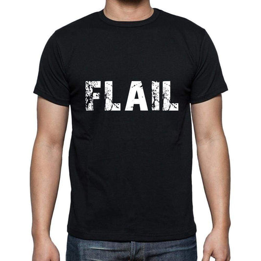 Flail Mens Short Sleeve Round Neck T-Shirt 5 Letters Black Word 00006 - Casual