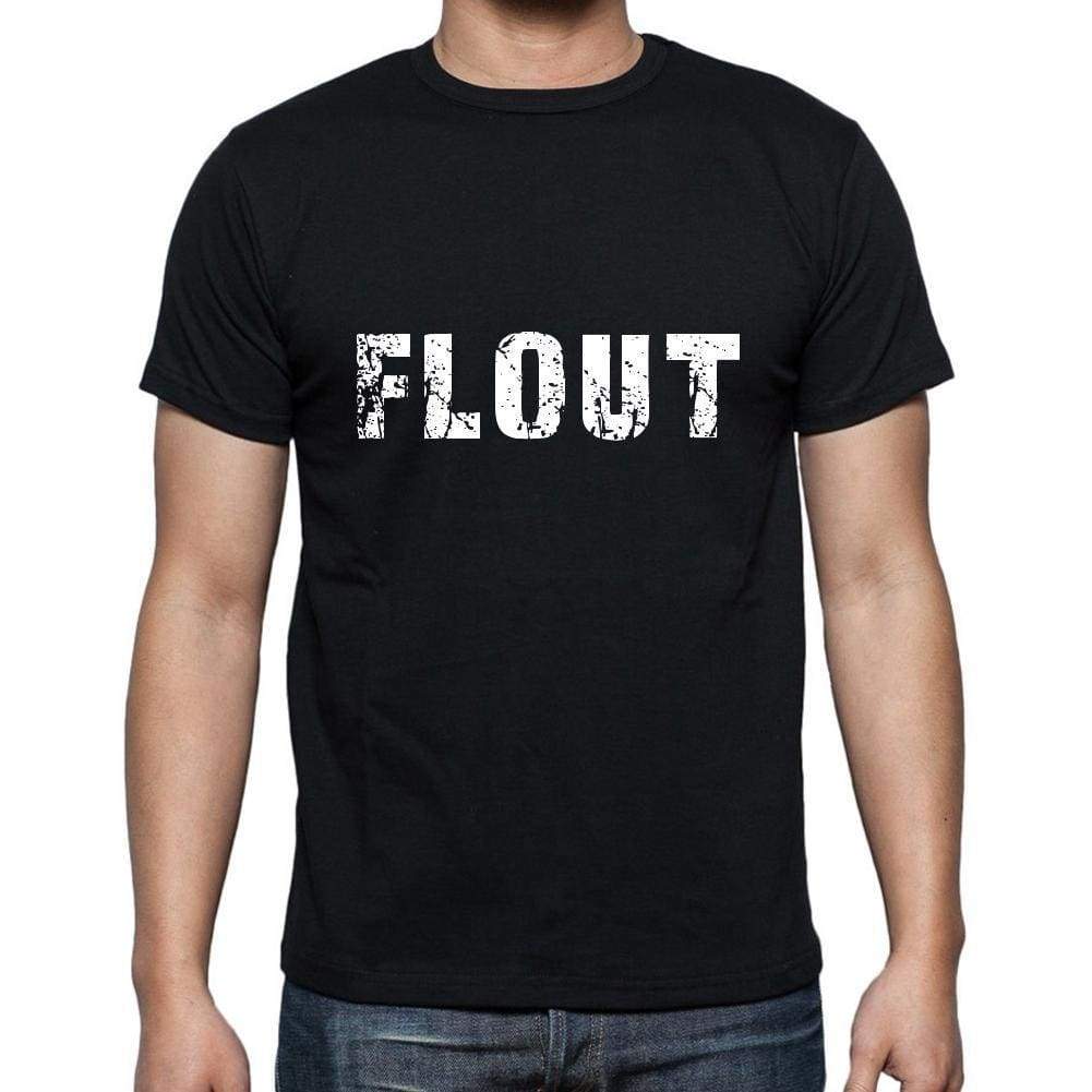 Flout Mens Short Sleeve Round Neck T-Shirt 5 Letters Black Word 00006 - Casual