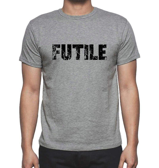 Futile Grey Mens Short Sleeve Round Neck T-Shirt 00018 - Grey / S - Casual