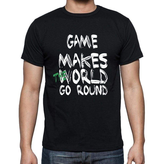 Game World Goes Round Mens Short Sleeve Round Neck T-Shirt 00082 - Black / S - Casual