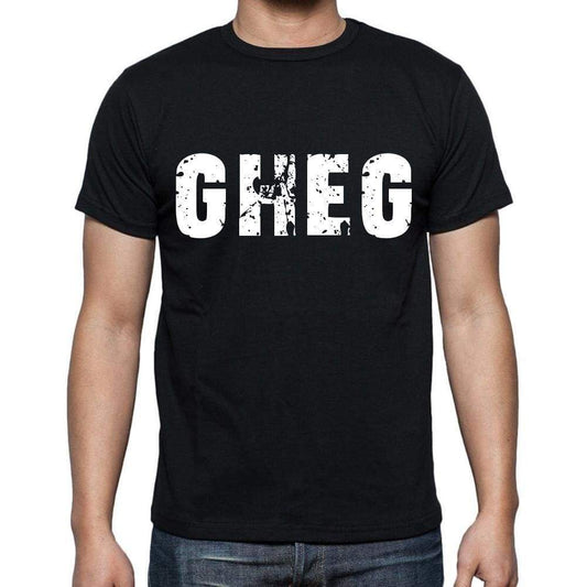 Gheg Mens Short Sleeve Round Neck T-Shirt 4 Letters Black - Casual