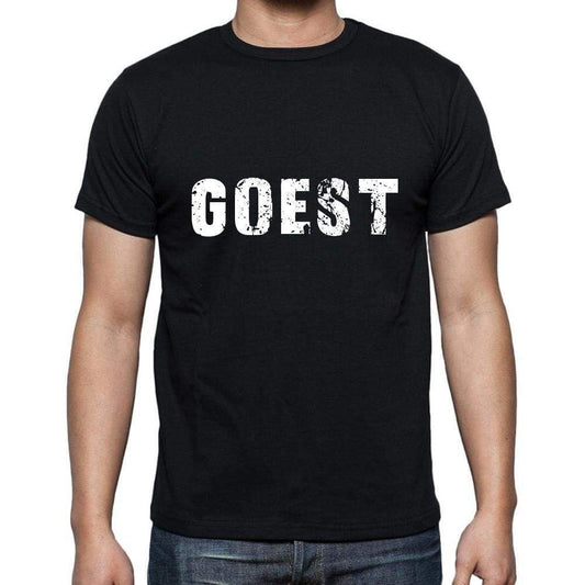 Goest Mens Short Sleeve Round Neck T-Shirt 5 Letters Black Word 00006 - Casual