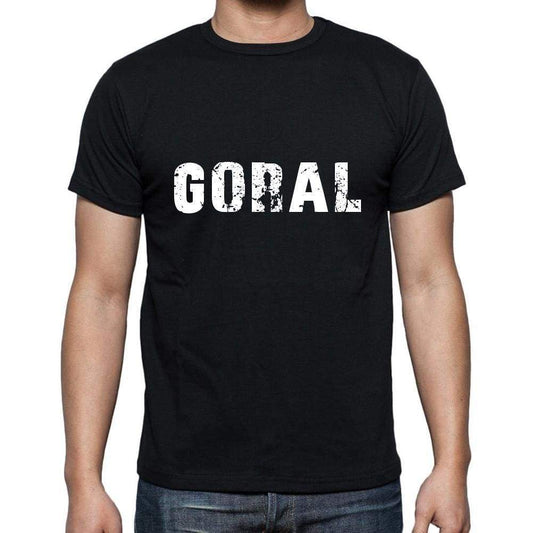 Goral Mens Short Sleeve Round Neck T-Shirt 5 Letters Black Word 00006 - Casual
