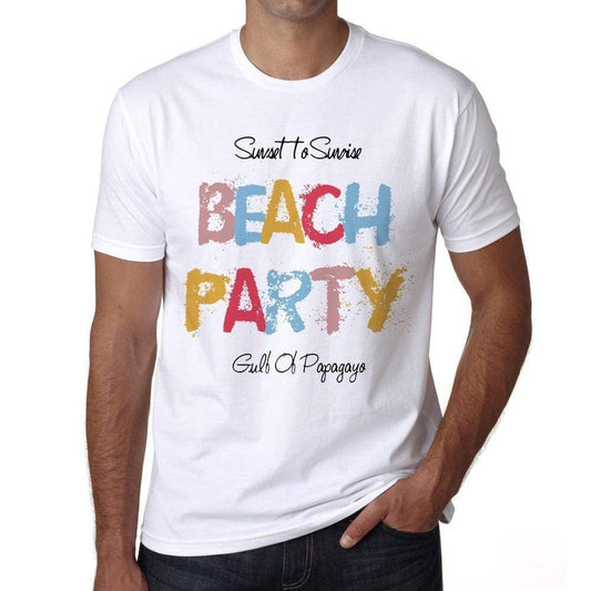 Gulf Of Papagayo Beach Party White Mens Short Sleeve Round Neck T-Shirt 00279 - White / S - Casual
