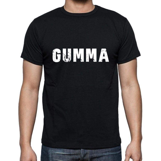 Gumma Mens Short Sleeve Round Neck T-Shirt 5 Letters Black Word 00006 - Casual