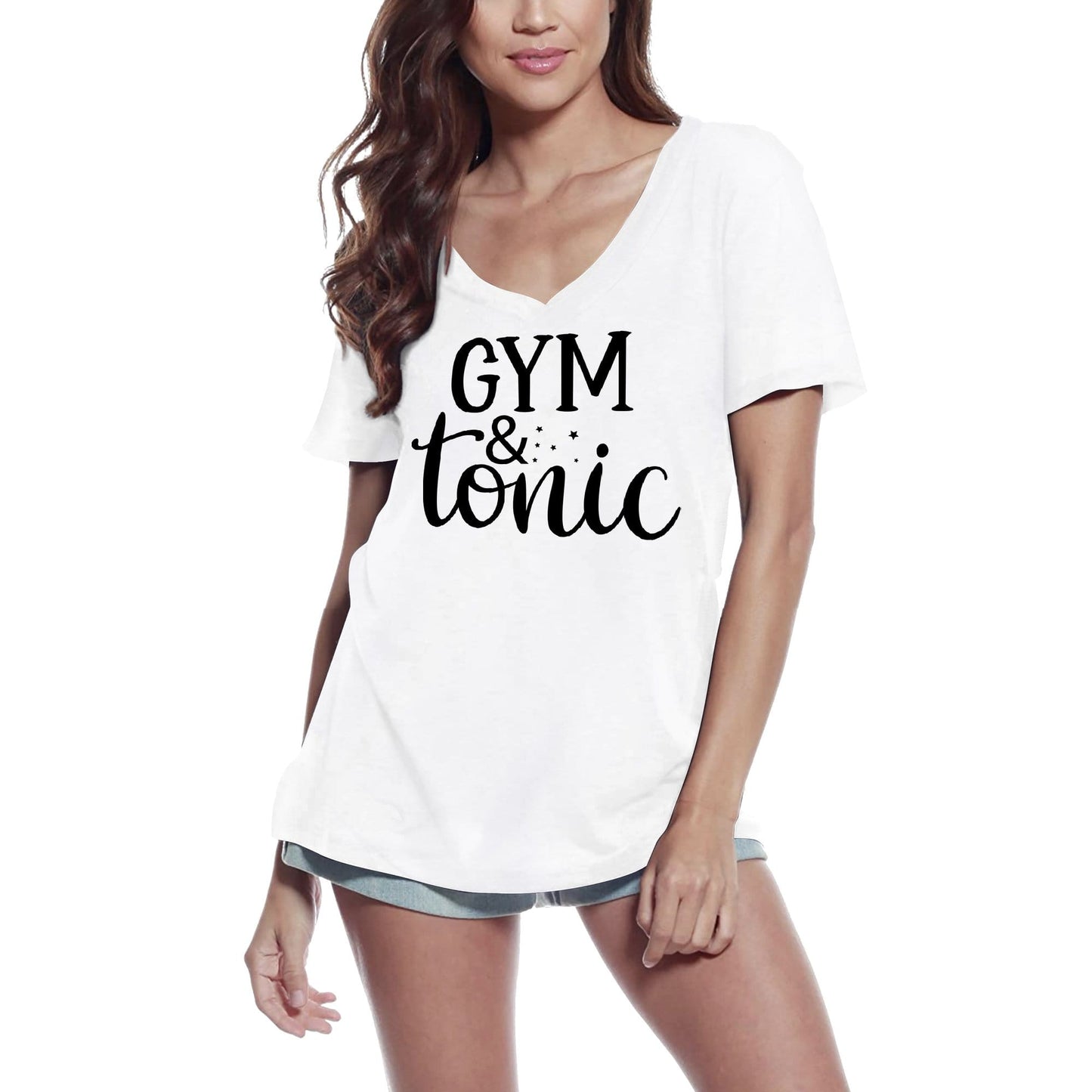 ULTRABASIC Women's Novelty T-Shirt Gym and Tonic - Funny Vintage Tee Shirt