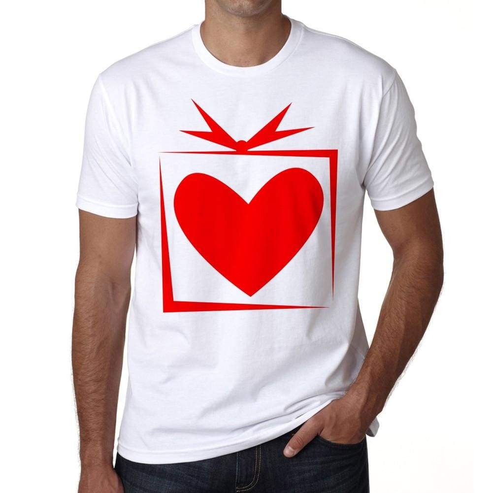 Heart Box Mens Tee White 100% Cotton 00156