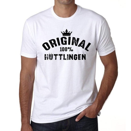 Hüttlingen 100% German City White Mens Short Sleeve Round Neck T-Shirt 00001 - Casual