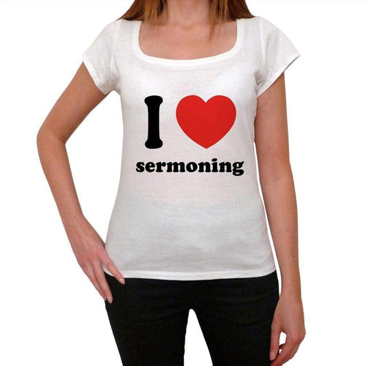 I Love Sermoning Womens Short Sleeve Round Neck T-Shirt 00037 - Casual
