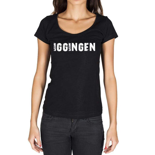 Iggingen German Cities Black Womens Short Sleeve Round Neck T-Shirt 00002 - Casual