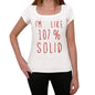 Im 100% Solid White Womens Short Sleeve Round Neck T-Shirt Gift T-Shirt 00328 - White / Xs - Casual