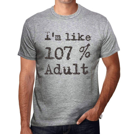 Im Like 100% Adult Grey Mens Short Sleeve Round Neck T-Shirt Gift T-Shirt 00326 - Grey / S - Casual