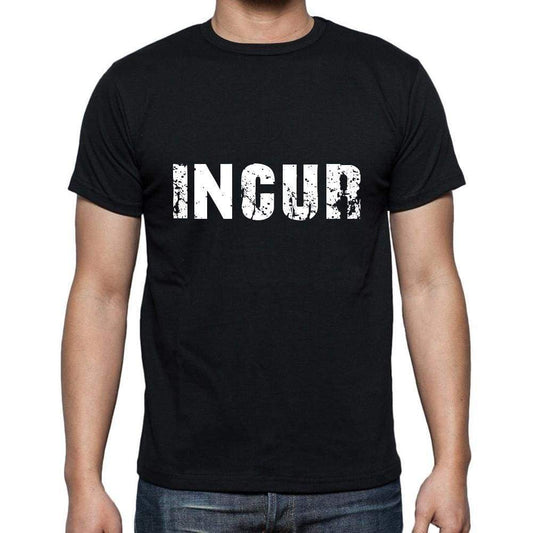 Incur Mens Short Sleeve Round Neck T-Shirt 5 Letters Black Word 00006 - Casual