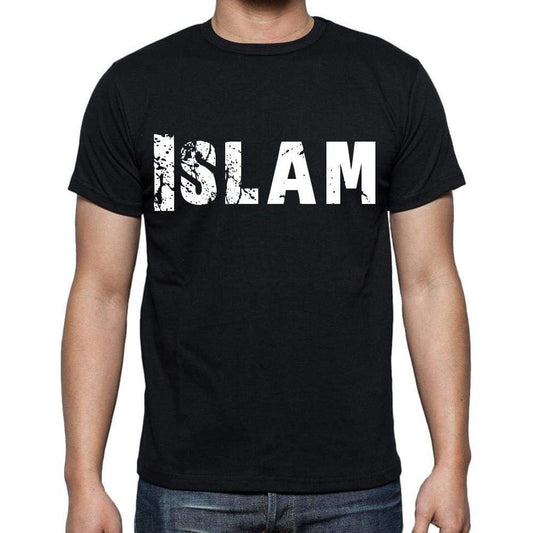 Islam White Letters Mens Short Sleeve Round Neck T-Shirt 00007