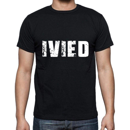 Ivied Mens Short Sleeve Round Neck T-Shirt 5 Letters Black Word 00006 - Casual