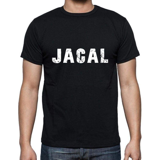 Jacal Mens Short Sleeve Round Neck T-Shirt 5 Letters Black Word 00006 - Casual