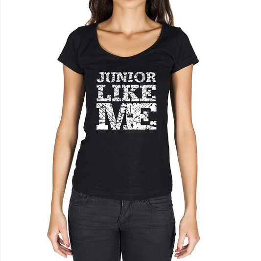 Junior Like Me Black Womens Short Sleeve Round Neck T-Shirt - Black / Xs - Casual