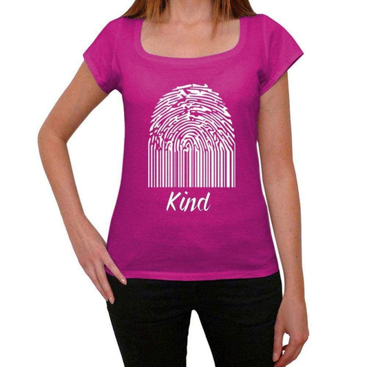 Kind Fingerprint Pink Womens Short Sleeve Round Neck T-Shirt Gift T-Shirt 00307 - Pink / Xs - Casual
