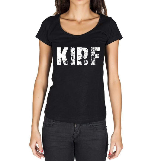 Kirf German Cities Black Womens Short Sleeve Round Neck T-Shirt 00002 - Casual