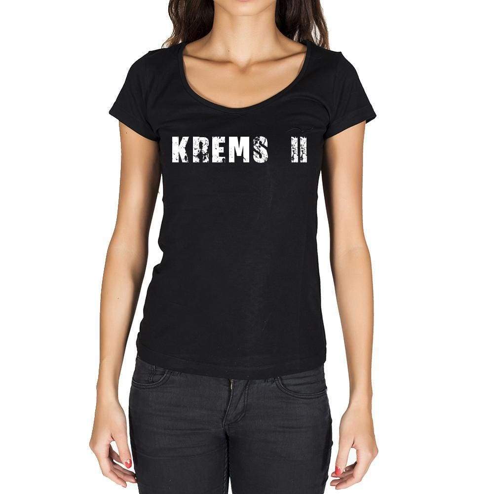 Krems Ii German Cities Black Womens Short Sleeve Round Neck T-Shirt 00002 - Casual