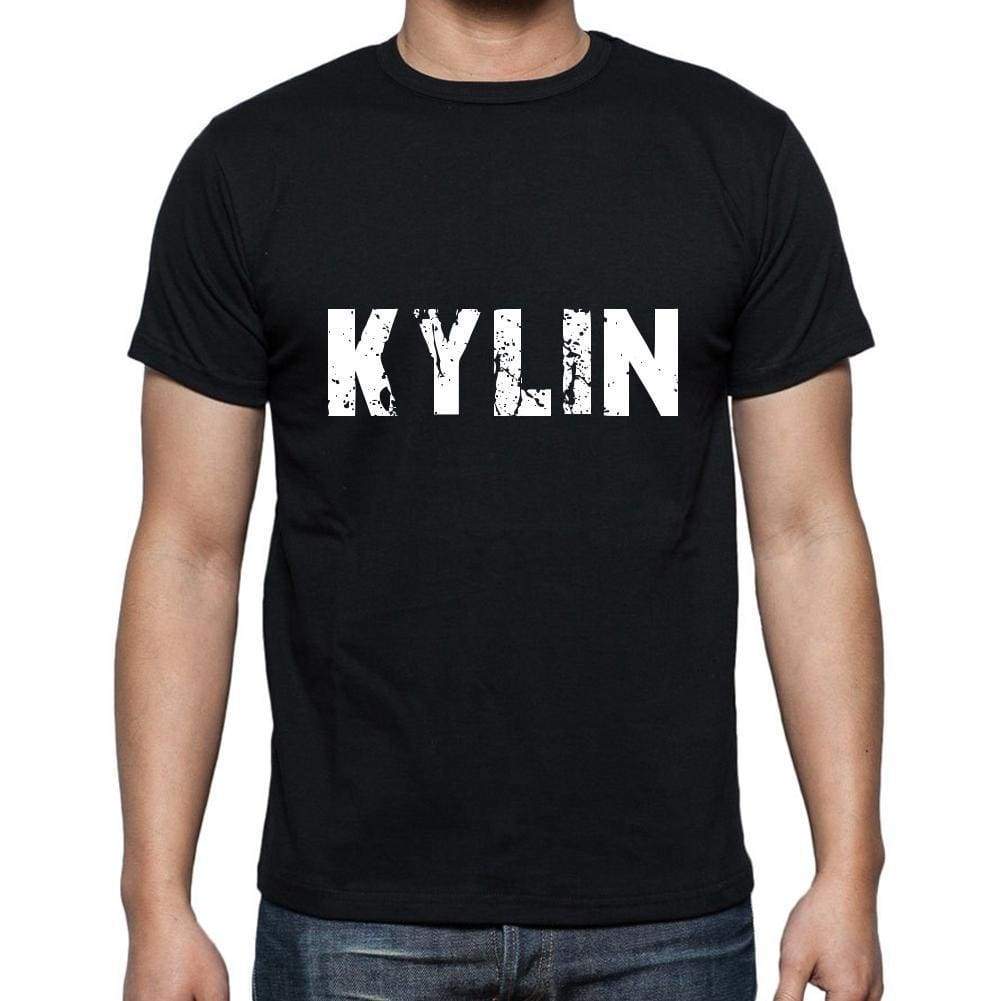 Kylin Mens Short Sleeve Round Neck T-Shirt 5 Letters Black Word 00006 - Casual