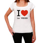 La Verne I Love Citys White Womens Short Sleeve Round Neck T-Shirt 00012 - White / Xs - Casual